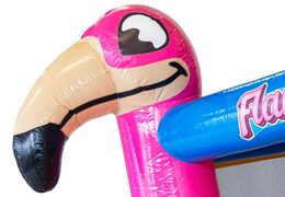 Roze flamingo thema op springkussen Multi Slide