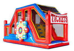 Rood blauw geel stormbaan opblaasbare modules Base Jump