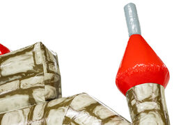 Rood torentje op standaard springkasteel Grey Brick van JB in Meppel