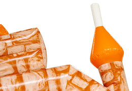 Oranje torentje op standaard springkasteel orange brick van JB in Meppel