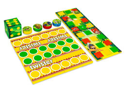 Kleurrijk spellenset voorkant van Softplay in Jungle Dino thema