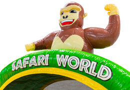3D figuur op springkussen Dubbelslide aap thema Safari Gorilla
