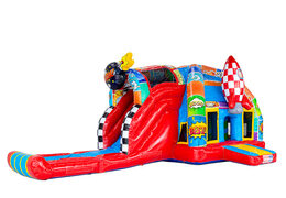 Comic strips afgebeeld op luchtkussen - A-frame Super Comic springkussen beschikbaar bij JB Inflatables