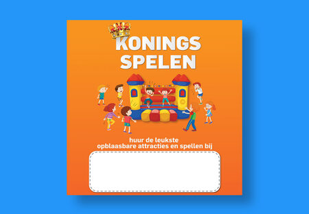 Koningsspelen poster voor inflatable verhuurders