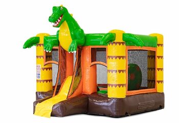 Koop opblaasbare mini multiplay springkussen in dinosaurus thema met glijbaan voor kinderen. Bestel opblaasbare springkussens online bij JB Inflatables Nederland