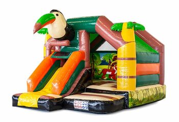 Opblaasbaar slide combo springkussen met glijbaan kopen in thema amazone voor kinderen. Bestel springkussens bij JB Inflatables Nederland