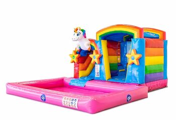 Bestel opblaasbaar multiplay springkussen in thema unicorn met of zonder bad voor kinderen bij JB Inflatables Nederland. Koop springkussens online bij JB Inflatables Nederland