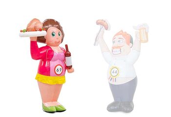 Opblaasbare Sarah Bourgondiër met een vlees schaal in de hand kopen als blikvanger 