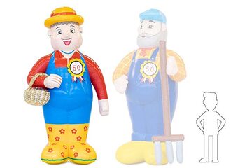 Opblaasbare sarah boerin pop met mandje in de hand kopen als blikvanger