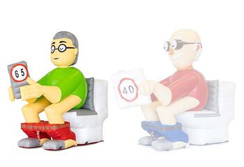 Sarah opblaasbare pop op zittend op de wc te koop als blikvanger