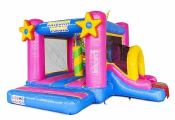 klein opblaasbaar springkussen met glijbaan in unicorn thema bestellen