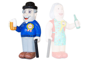 Opblaasbare abraham pop met stok en bierglas in zijn hand kopen als blikvanger