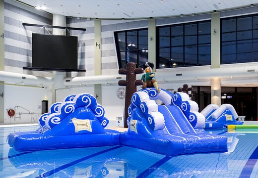 Dubbele piratenrun stormbaan voor zowel jong als oud bestellen. Koop opblaasbare zwembadstormbanen nu online bij JB Inflatables Nederland