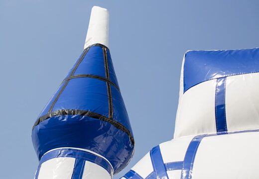 Midi overdekt multifun springkussen met glijbaan bestellen in het thema kasteel voor kinderen. Springkussens online te koop bij JB Inflatables Nederland