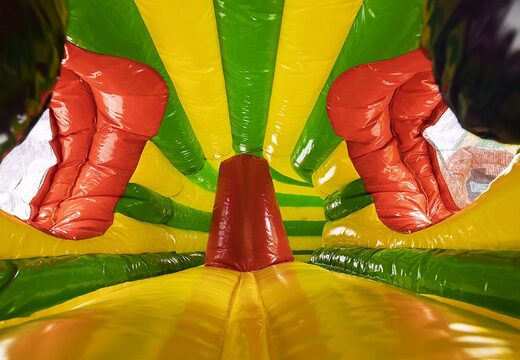 Overdekt kruiptunnel luchtkussen in thema gorilla kopen met obstakals, een klimhelling en glijhelling voor kinderen. Bestel luchtkussens online bij JB Inflatables Nederland