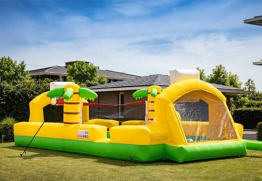 Groot opblaasbaar open bubble boarding springkussen met schuim te koop in thema sport basketbal voetbal voor kinderen