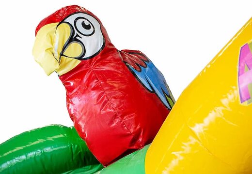 Bestel een slidebox luchtkussen in thema Haiwaii met een glijbaan voor kinderen. Koop luchtkussens online bij JB Inflatables Nederland