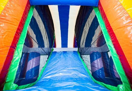 Indoor opblaasbaar multiplay unicorn springkussen met een glijbaan en 3D objecten kopen voor kinderen. Bestel springkussens online bij JB Inflatables Nederland