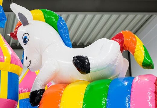 Medium opblaasbare multiplay springkasteel met glijbaan in fairy wonderland thema bestellen voor kinderen. Bestel opblaasbare springkastelen online at JB Inflatables Nederland