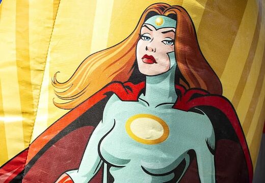 Klein overdekt multiplay springkussen bestellen in thema superhelden voor kinderen. Koop springkussens online bij JB Inflatables Nederland