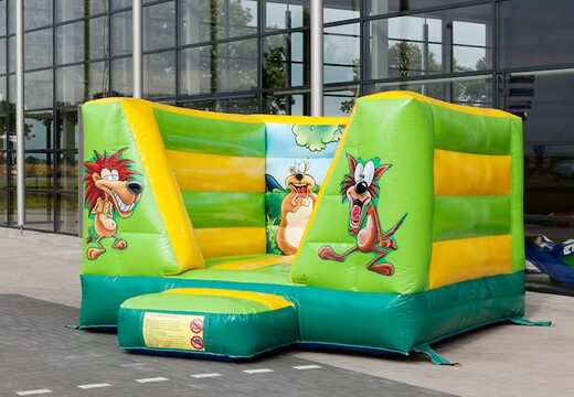 Klein open springkussen bestellen in het thema jungle voor kinderen. Bestel springkussens online bij JB Inflatables Nederland