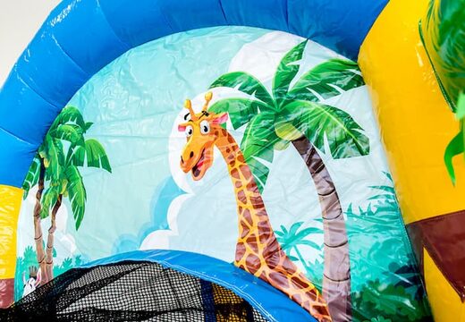 Bestel mini opblaasbare jumpy extra fun jungle multiplay springkasteel met glijbaan voor kinderen. Koop opblaasbare springkastelen online at JB Inflatables Nederland 