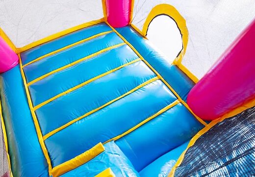 Opblaasbaar Multi Splash Bounce Unicorn springkasteel met ballenbak te koop in thema unicorn eenhoorn regenboog rainbow voor kids bij JB Inflatables