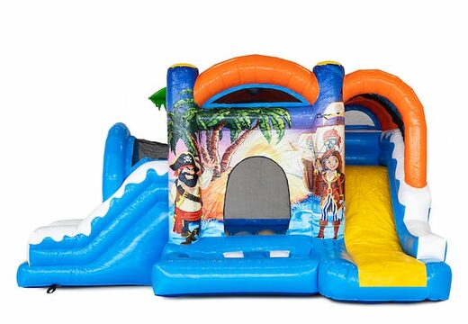 Jumpy Fun Piraat springkussen met een glijbaan bestellen voor kinderen. Koop opblaasbare springkussens online bij JB Inflatables Nederland