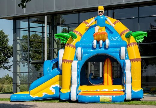 Multifun super beach springkussen met glijbaan bestellen voor kids. Koop springkussens online bij JB Inflatables Nederland