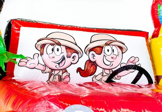 Koop middelmatig opblaasbare multiplay springkussen in amazon safari thema met glijbaan voor kinderen. Bestel opblaasbare springkussens online bij JB Inflatables Nederland