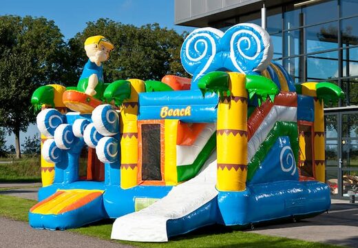 Bestel medium opblaasbare strand springkasteel met glijbaan voor kinderen. Koop opblaasbare springkastelen online at JB Inflatables Nederland 