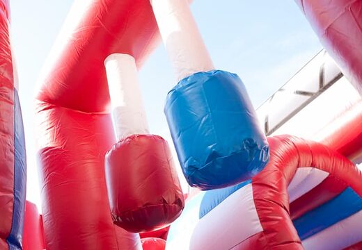 Koop middelmatig opblaasbare multiplay springkussen in brandweer auto thema met glijbaan voor kinderen. Bestel opblaasbare springkussens online bij JB Inflatables Nederland