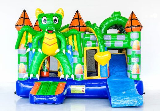 Medium opblaasbare multiplay springkasteel in draak thema te bestellen voor kinderen. Bestel opblaasbare springkastelen online at JB Inflatables Nederland