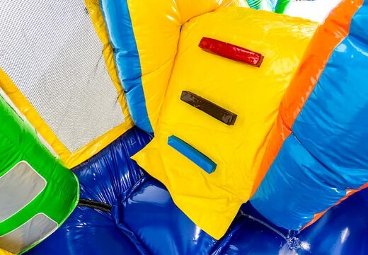 Multiplay draak luchtkussen met een glijbaan, leuke objecten op het springvlak en opvallende 3D objecten bestellen voor kinderen. Bestel opblaasbare luchtkussens online bij JB Inflatables Nederland