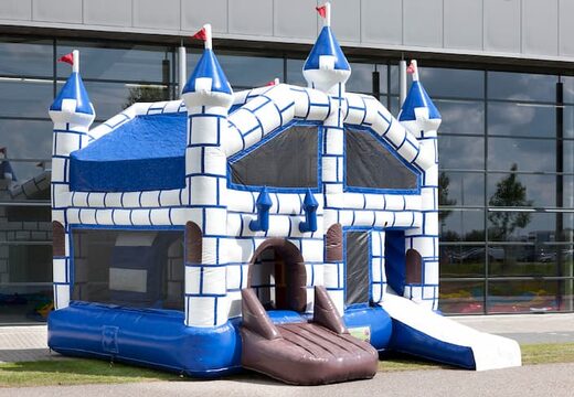 Medium opblaasbare multiplay springkussen met glijbaan in kasteel thema bestellen voor kinderen. Bestel opblaasbare springkussens online at JB Inflatables Nederland