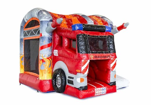 Mini opblaasbare multiplay springkasteel in brandweer thema te bestellen voor kinderen. Bestel opblaasbare springkastelen online at JB Inflatables Nederland