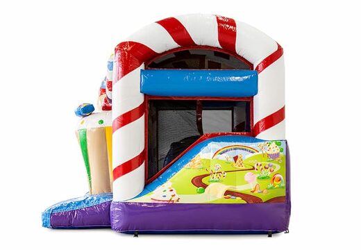 Bestel mini opblaasbare candyworld springkasteel met glijbaan voor kinderen. Koop opblaasbare springkastelen online at JB Inflatables Nederland 