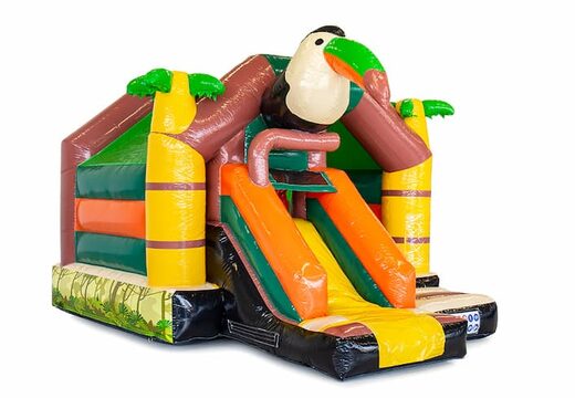 Koop opblaasbare slide combo springkussen met glijbaan in amazone thema voor kinderen. Bestel springkussens bij JB Inflatables Nederland
