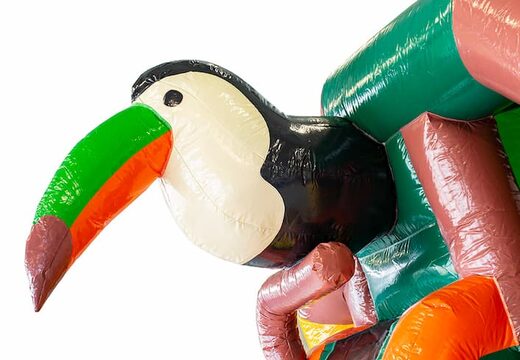 Opblaasbaar slide combo springkasteel met glijbaan bestellen in thema amazone voor kinderen. Koop springkastelen bij JB Inflatables Nederland