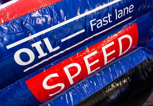 Bestel opblaasbare slide combo springkasteel voor kids in thema formule 1 . Opblaasbare springkastelen met glijbaan te koop bij JB Inflatables Nederland