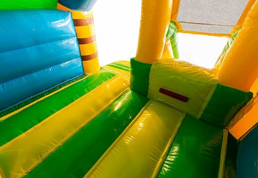 Koop slide combo jungle thema springkussen voor kinderen. Bestel nu opblaasbare springkussens bij JB Inflatables Nederland