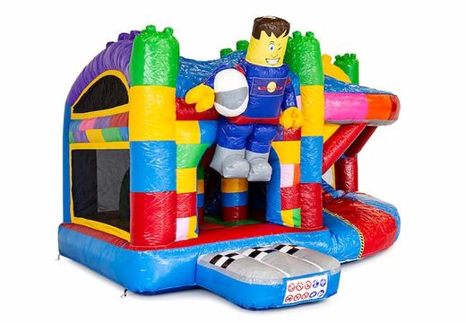 Bestel middelmatig opblaasbare multiplay springkussen in superblocks thema met glijbaan voor kinderen. Koop opblaasbare springkussens online bij JB Inflatables Nederland