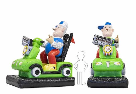 Opblaasbare Abraham pop blikvanger scootmobiel kopen voor verjaardag 50 jubilaris bij JB Inflatables