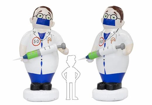 Opblaas Abraham pop dokter zorg arts in de tuin blikvanger kopen voor 50 verjaardag feest jubileum bij JB Inflatables
