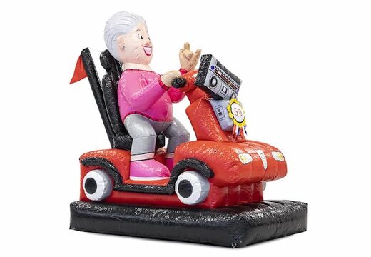 Opblaasbare Sarah pop blikvanger scootmobiel te koop voor verjaardag 50 jubilaris bij JB Inflatables