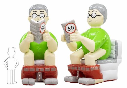 Opblaas Sarah pop blikvanger toilet wc bestellen voor verjaardag 50 jubilaris bij JB Inflatables