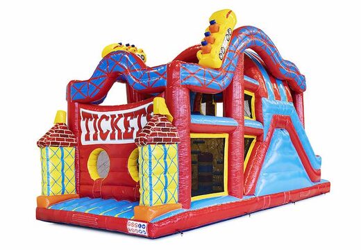 Koop opblaasbare 9 meter hindernisbaan in thema rollercoaster voor kids. Bestel opblaasbare stormbanen nu online bij JB Inflatables Nederland