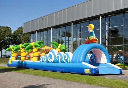 Bestel een perfecte opblaasbare 18meter lange buikschuifbaan in beach thema voor kinderen. Koop opblaasbare buikschuifbanen nu online bij JB Inflatables Nederland