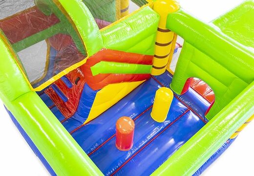 Springkussen inflatable met glijbaan en 3d krokodil als ingang bestellen voor kinderen