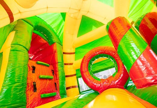 Luchtkussen multiplay super dino thema met spring gedeelte en glijbaan te koop voor kinderen